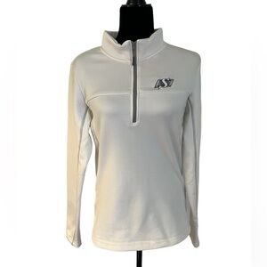 Rider Nation White Half Zip Pullover Sweater Medium